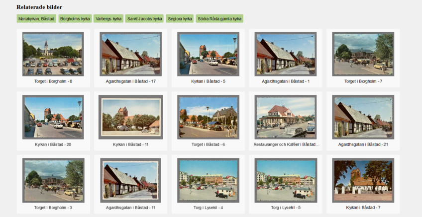 Image-to-image search to find most closely related postcards.